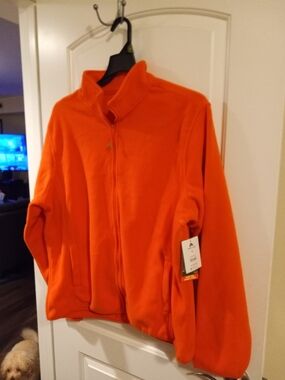 Men's Orange Full-Zip Fleece Jacket -ozark